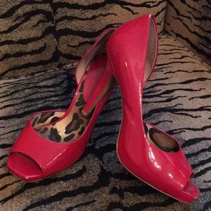 Jessica Simpson Red Peep Toe Pumps Size 8.5